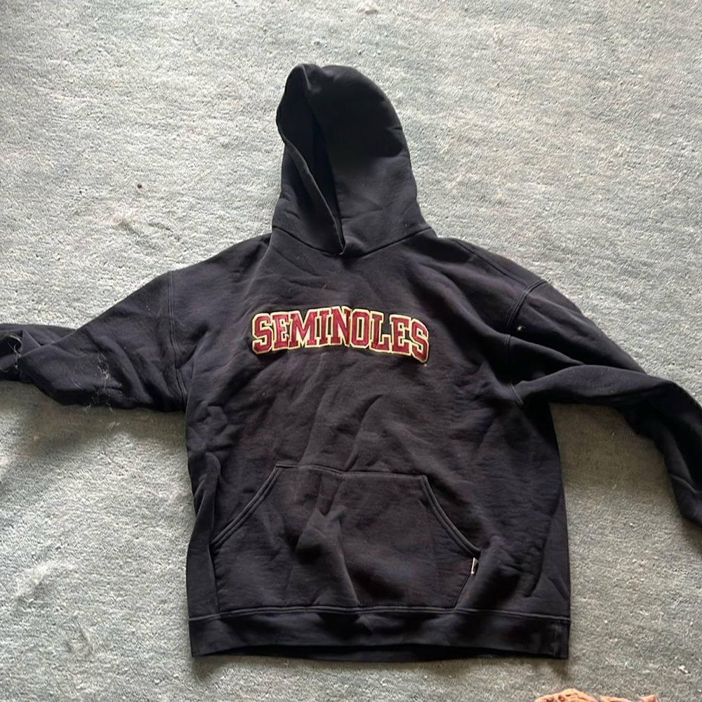 Black Hoodie Sweatshirt - Semionles - FSU - Size Large - Front Pockets LIKE NEW